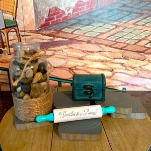 Handmade Grey Wooden Coasters set of 6